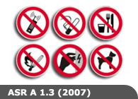 Verbotszeichen nach BGV A8 und ASR A 1.3 (2007)
