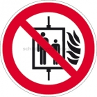 Aufzug im Brandfall nicht benutzen nach ISO 7010 (P 020)