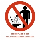Kombischild Gegenstände in die Toilette werfen verboten