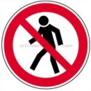 Verbotszeichen nach BGV A8 und ASR A 1.3 (2007): Für Fußgänger verboten (BGV A8 P 03)