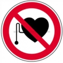 Verbotsschilder: Verbot für Personen mit Herzschrittmacher (BGV A8 P 11)