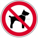 Verbotszeichen nach BGV A8 und ASR A 1.3 (2007): Mitführen von Tieren verboten (BGV A8 P 14)