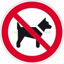 Verbotsschilder: Mitführen von Hunden verboten nach ISO 7010 (P 021)