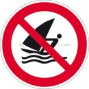 Verbotsschilder: Windsurfen verboten nach ISO 20712-1 (WSP 007)