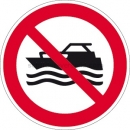 Verbotsschilder: Maschinenbetriebene Boote verboten nach ISO 20712-1 (WSP 009)