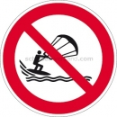 Verbotsschilder: Kitesurfen verboten nach ISO 20712-1 (WSP 018)
