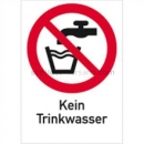 Verbotszeichen mit Text und Piktogramm: Kombischild Kein Trinkwasser