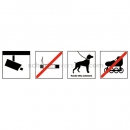 Verbotsschilder: Verbotszeichen mit 4 Symbolen