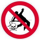Verbotsschilder: Kleiderreinigung mit Pressluft verboten