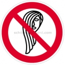 Verbotsschilder: Bedienung mit langen Haaren verboten